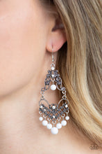 Load image into Gallery viewer, Colorfully Cabaret - White Paparazzi Earrings
