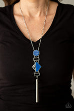 Load image into Gallery viewer, STRIPE Up a Conversation - Blue Paparazzi Necklace