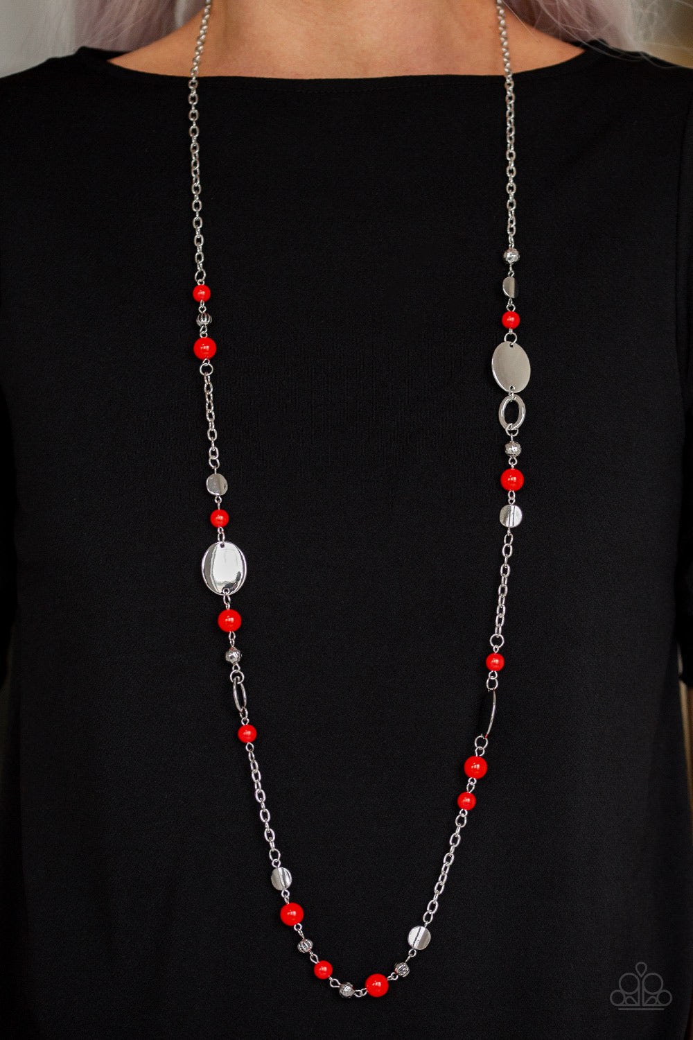 Serenely Springtime - Red - Necklace