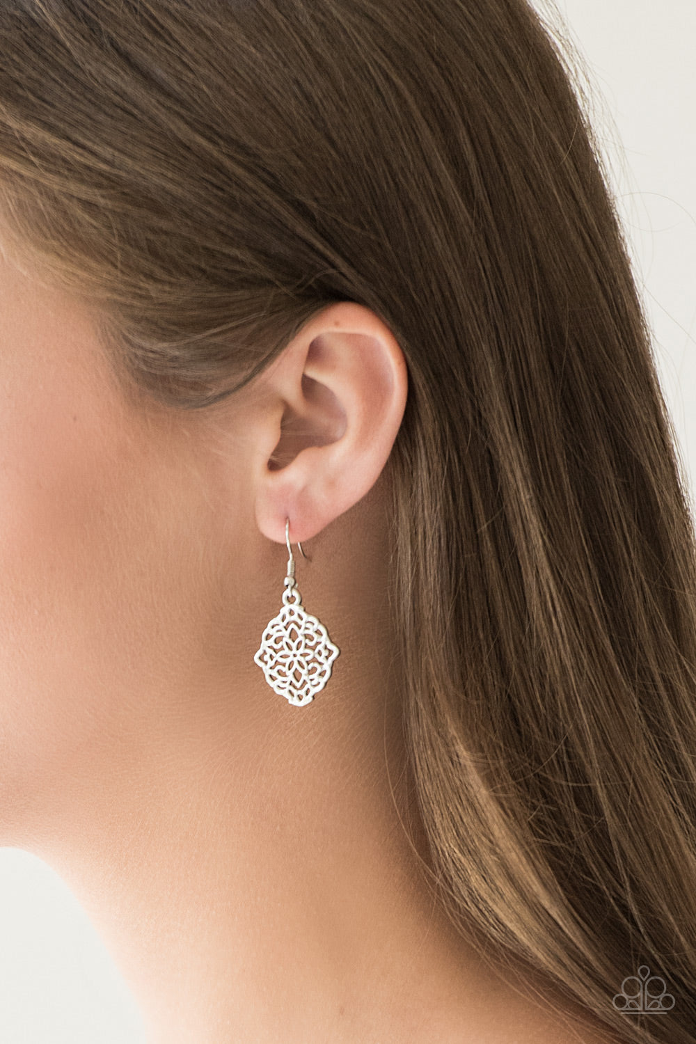 Flirty Florals - Silver - Earrings