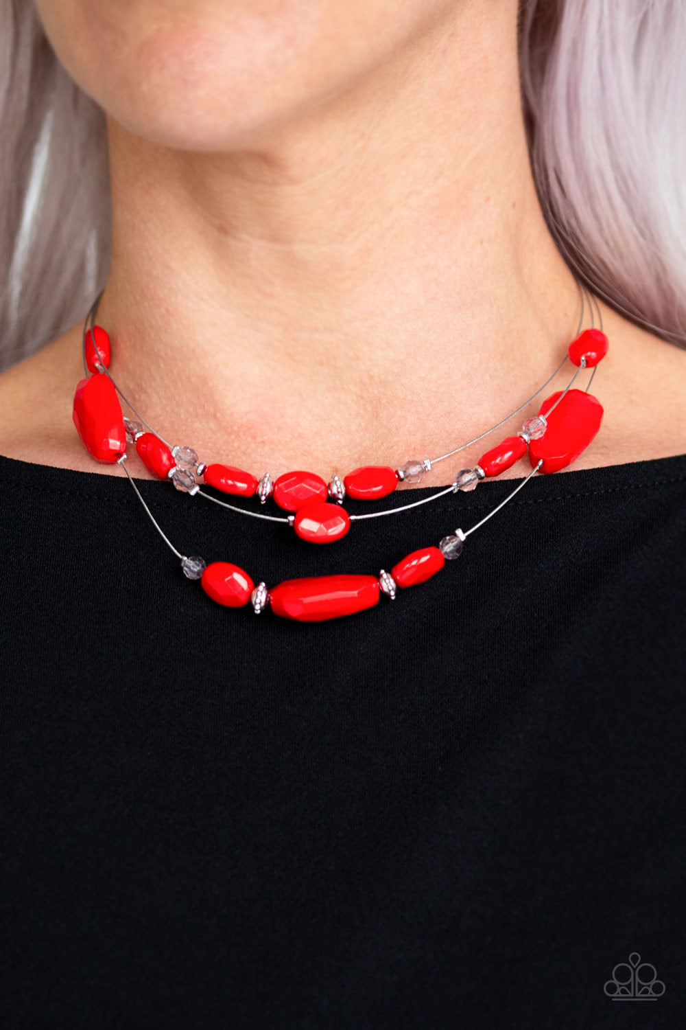 Radiant Reflections - Red - Necklace