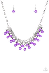 Friday Night Fringe - Purple - Necklace