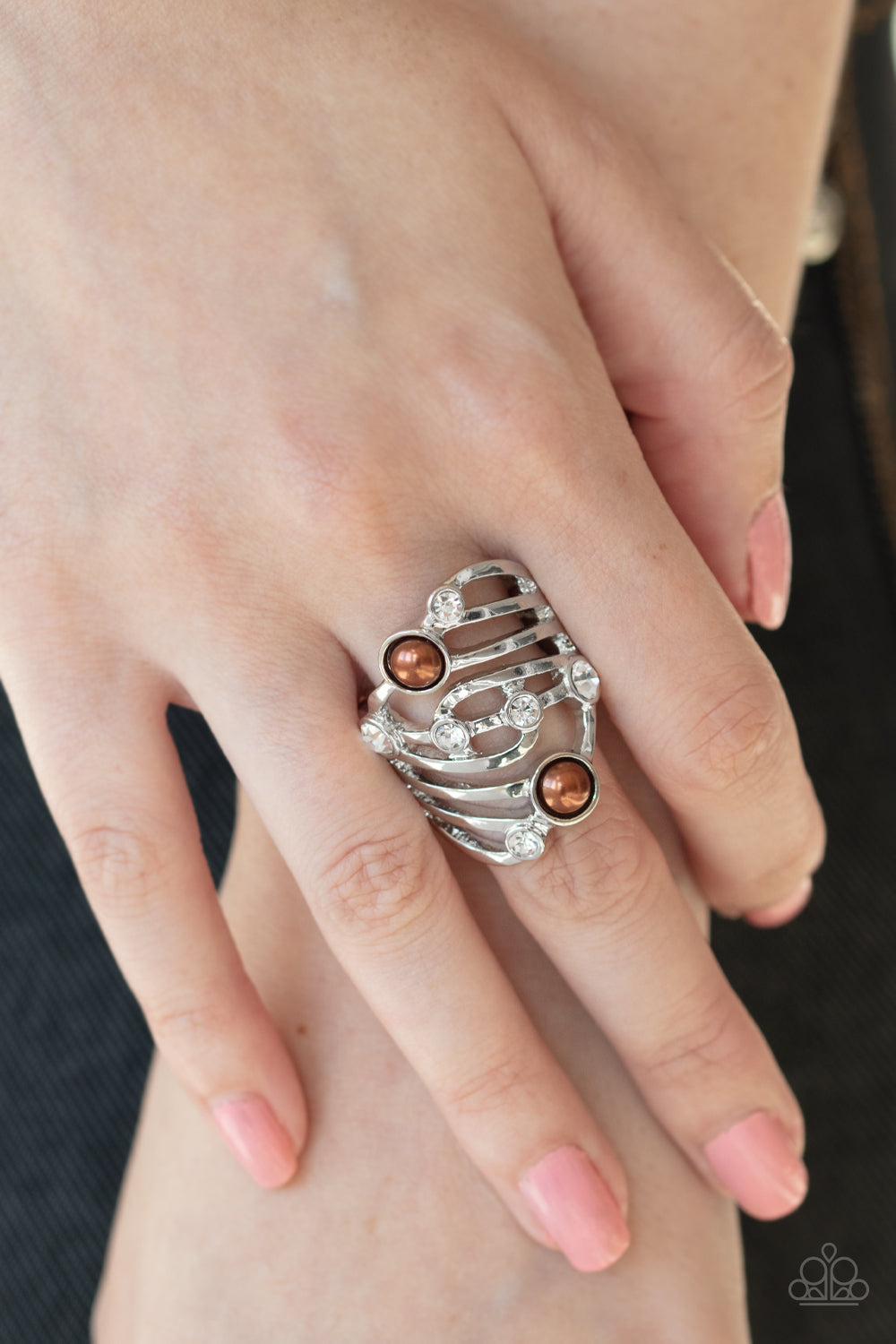 Dancing Diamonds - Brown Paparazzi Ring