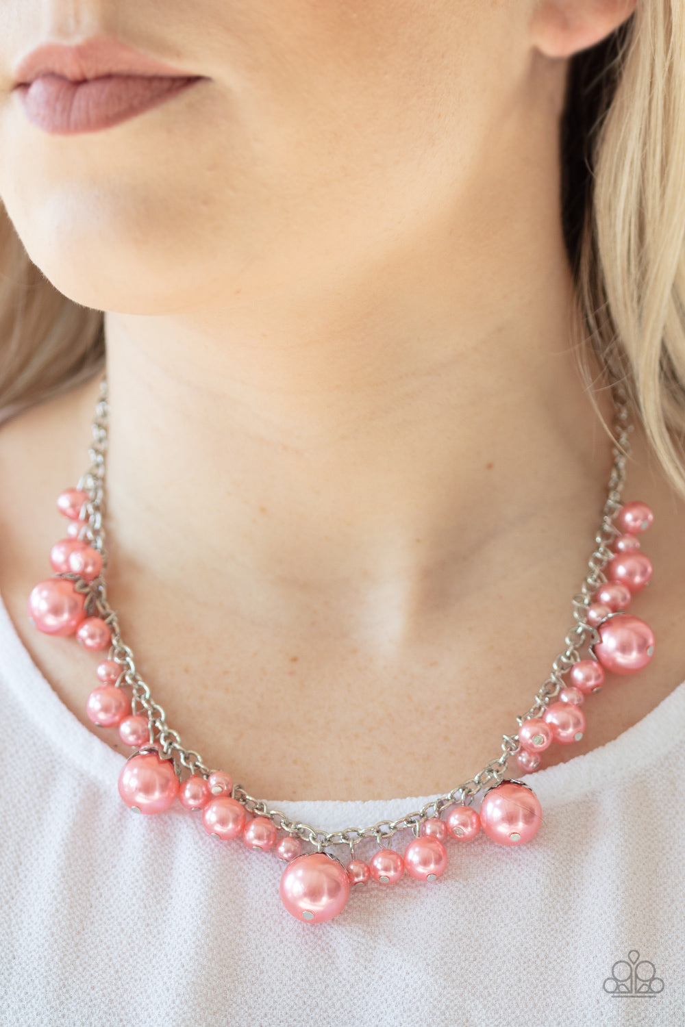 Uptown Pearls - Orange - Necklace