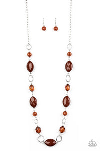 Shimmer Simmer - Brown -Paparazzi Necklace