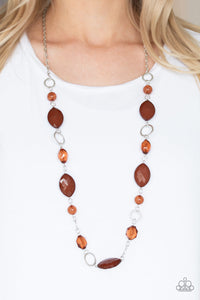 Shimmer Simmer - Brown -Paparazzi Necklace