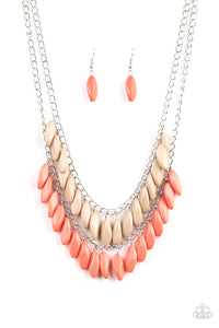 Beaded Boardwalk - Orange - Necklace