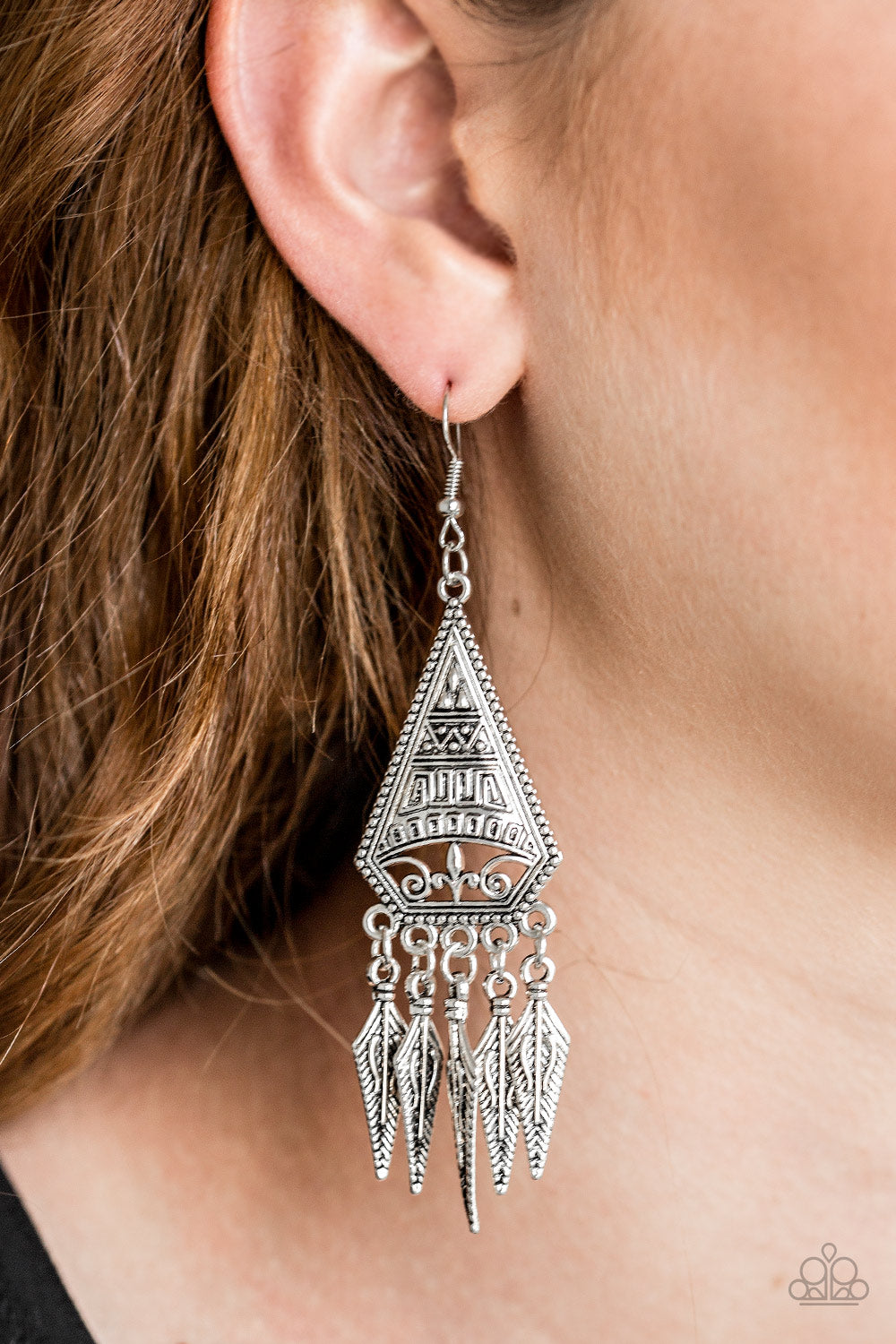 Me Oh MAYAN - Silver - Earrings