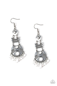 Tropic Tribe - White Paparazzi  Earrings