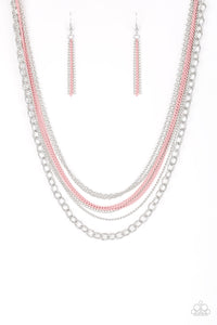 Intensely Industrial - Pink Paparazzi Necklace