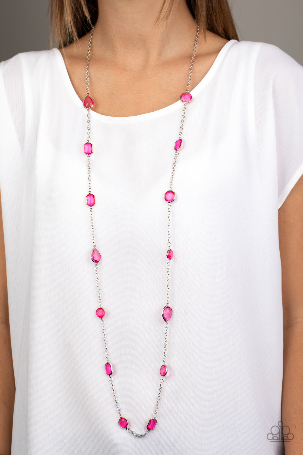 Glassy Glamorous - Pink Paparazzi Necklace