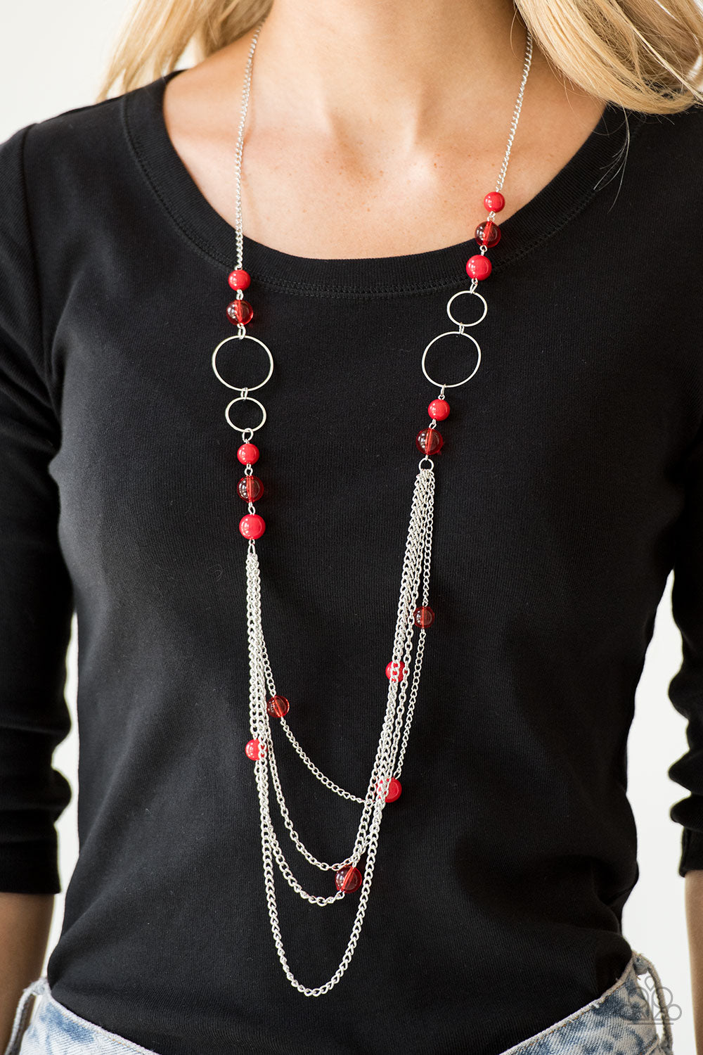 Bubbly Bright - Red Paparazzi Necklace