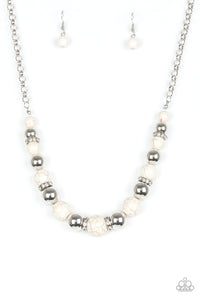 The Ruling Class - White Paparazzi  Necklace