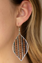 Load image into Gallery viewer, Leaf Motif - Brown - Earrings
