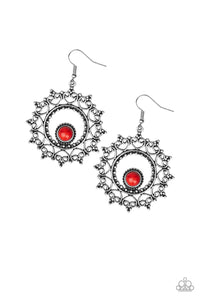 Wreathed In Whimsicality - Red - Paparazzi  Earrings