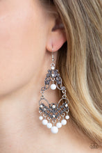 Load image into Gallery viewer, Colorfully Cabaret - White Paparazzi Earrings
