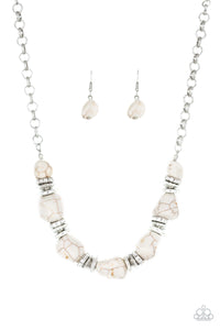 Stunningly Stone Age - White - Necklace