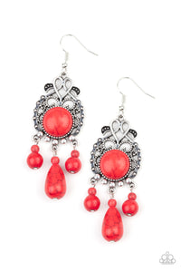 Stone Bliss - Red Paparazzi Earrings