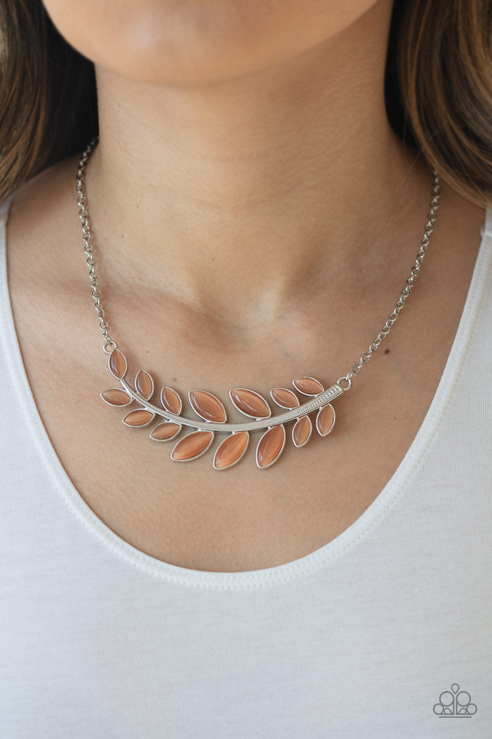 Frosted Foliage - Orange - Necklace