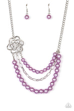 Load image into Gallery viewer, Fabulously Floral - Purple - Necklace
