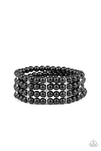 Stacked To The Top - Black Paparazzi Bracelet