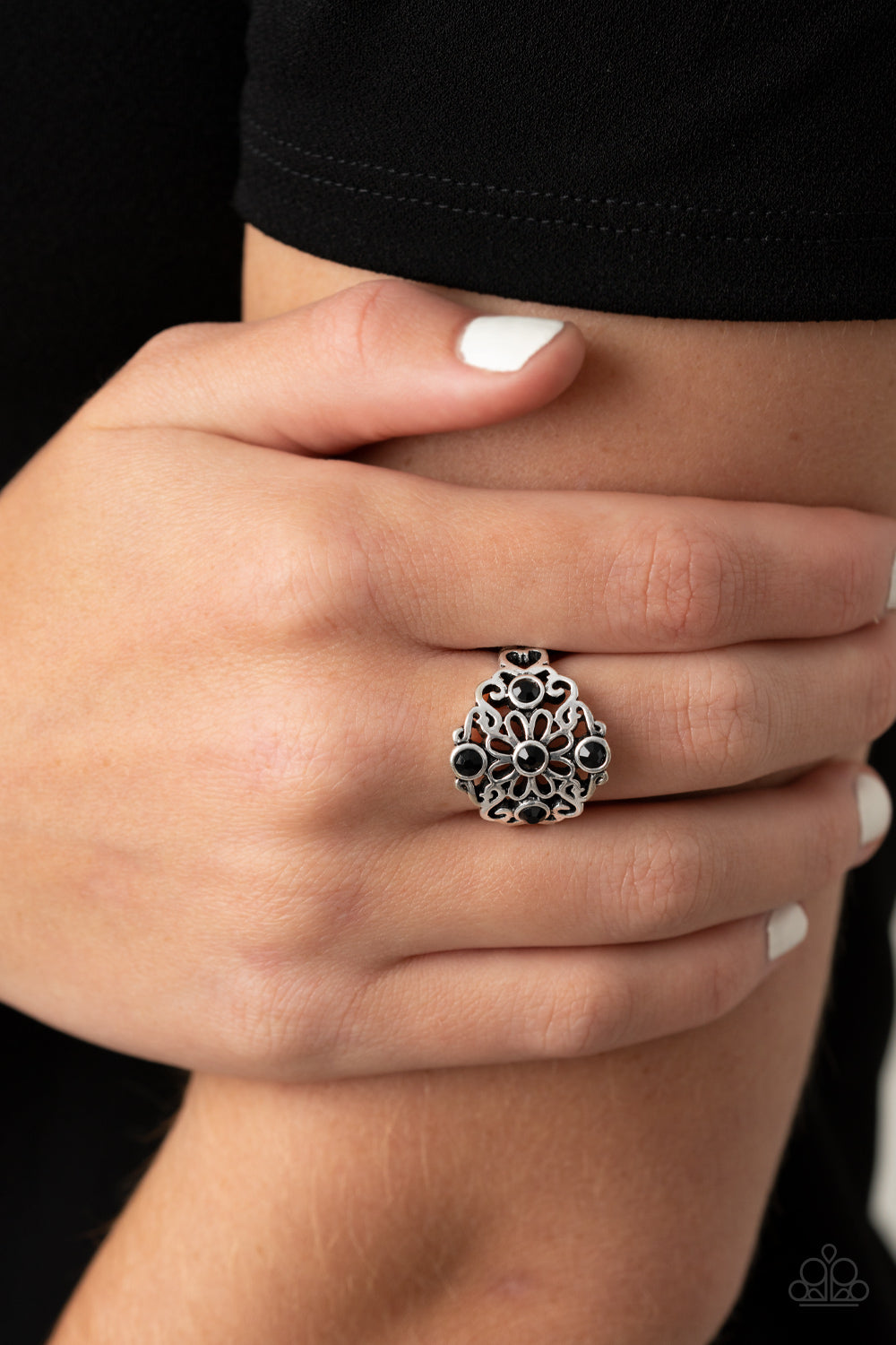 One DAISY At A Time - Black Paparazzi Ring