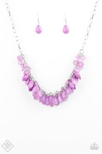 Colorfully Clustered - Purple - Necklace