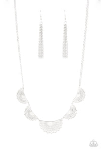 Fanned Out Fashion - Silver - Necklace