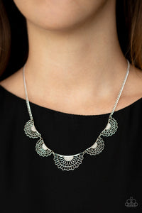 Fanned Out Fashion - Silver - Necklace
