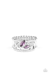 Tilted Twinkle - Purple Paparazzi Ring