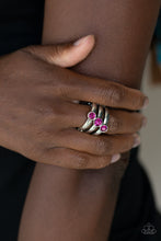 Load image into Gallery viewer, Triple The Twinkle - Pink Paparazzi Ring

