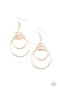Three Ring Couture - Rose Gold - Earrings