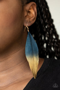 Fleek Feathers - Blue Paparazzi  Earrings