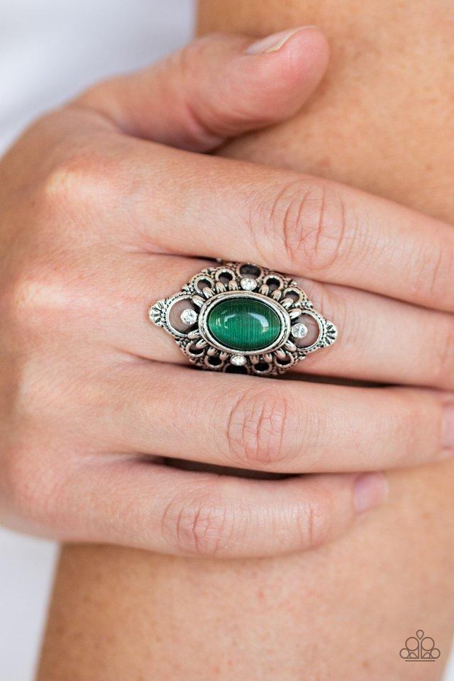 Elegantly Enchanted  - Paparazzi Green Ring