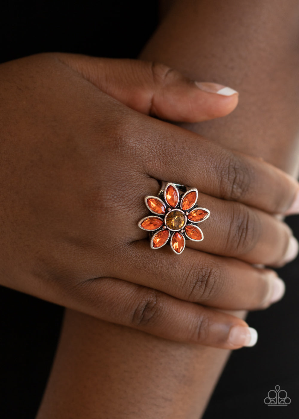 Prismatic Petals - Orange Paparazzi Ring