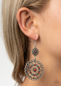 Beaded Brilliance - Red - Paparazzi Earrings