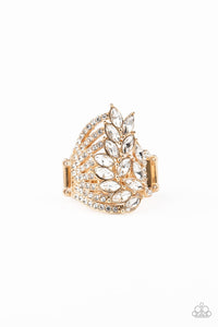 Clear-Cut Cascade - Gold Paparazzi LOP Ring - #1632