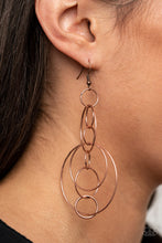 Load image into Gallery viewer, Running Circles Around You - Copper Paparazzi Earrings
