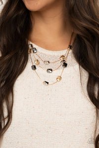 Downtown Reflections - Gold Paparazzi Necklace