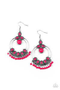 Palm Breeze - Pink Paparazzi Earrings