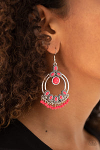 Palm Breeze - Pink Paparazzi Earrings