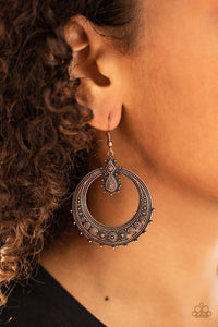 Solar Orbit - Copper Paparazzi Earrings