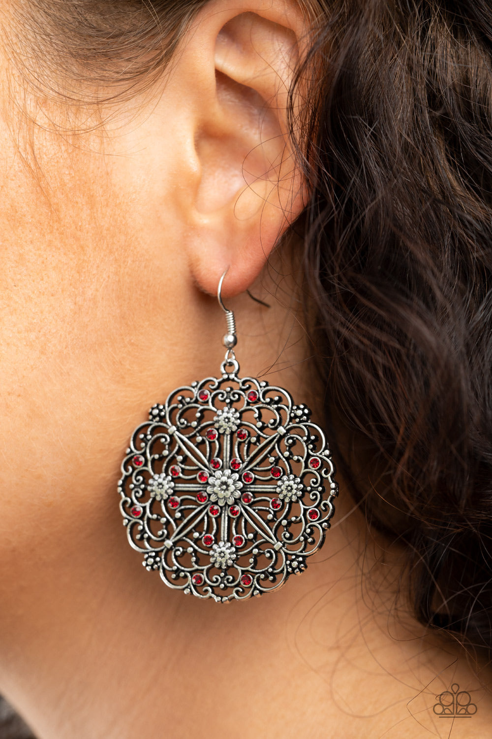 Oh MANDALA! - Red / Black Earrings