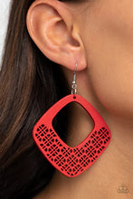 Load image into Gallery viewer, WOOD You Rather - Red Paparazzi Earrings
