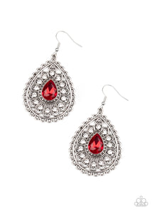 Eat, Drink, and BEAM Merry - Red Paparazzi Earrings