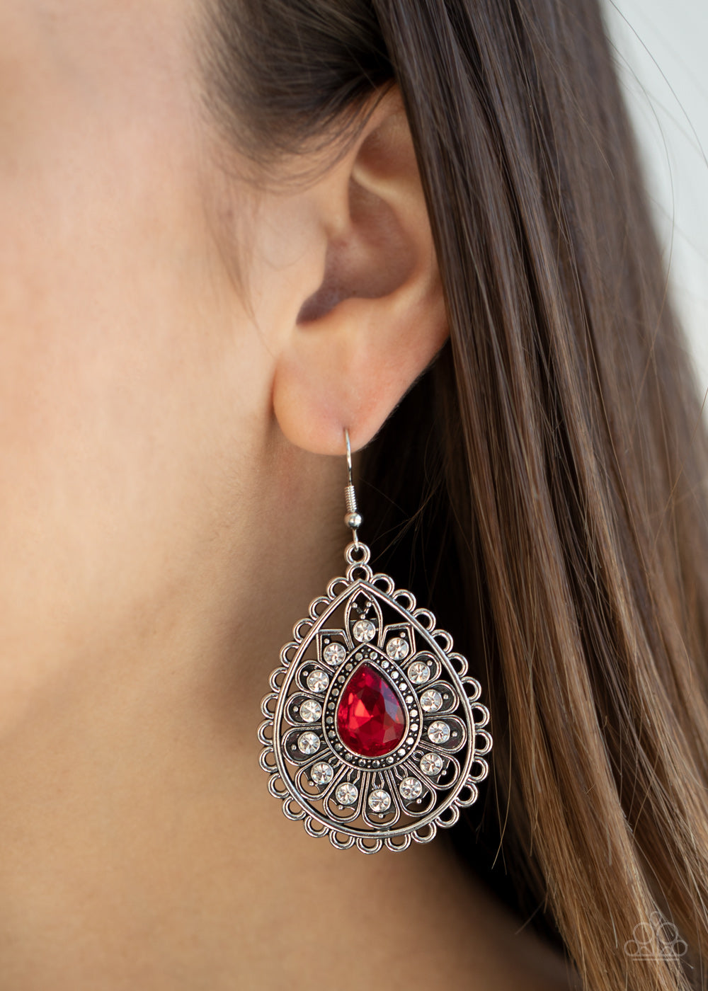 Eat, Drink, and BEAM Merry - Red Paparazzi Earrings