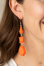 Load image into Gallery viewer, Geo Getaway - Orange Paparazzi Earrings
