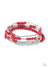 Load image into Gallery viewer, BEAD Between The Lines - Red Paparazzi Bracelet
