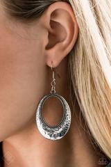 Tempest Texture - Silver Paparazzi Earrings