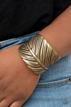 Load image into Gallery viewer, Where Theres a QUILL, Theres a Way - Brass Cuff
